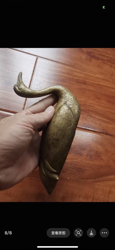 古玩雜項銅鶴擺件真品鑒賞圖