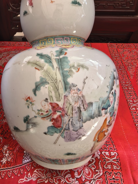 古玩陶瓷粉彩葫蘆瓶真品鑒賞圖