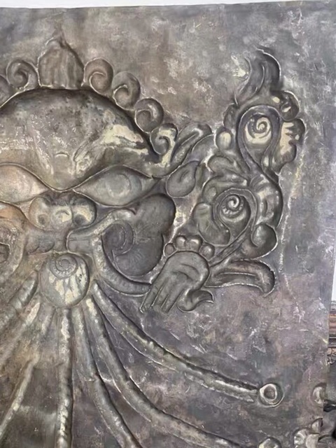 古玩銅器捶揲工藝頭像真品鑒賞圖