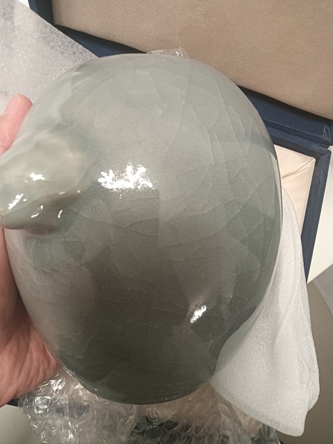 古玩陶瓷雙鋪首青釉罐真品鑒賞圖