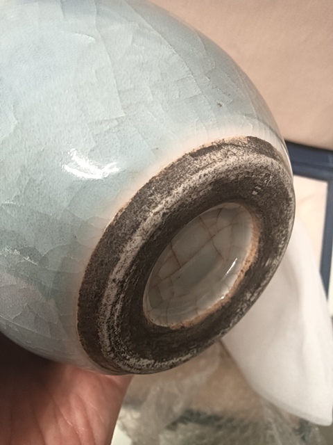 古玩陶瓷雙鋪首青釉罐真品鑒賞圖