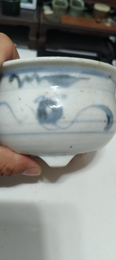 古玩陶瓷青花福字香爐真品鑒賞圖