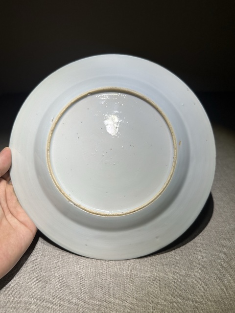 古玩陶瓷山水人物青花盤真品鑒賞圖