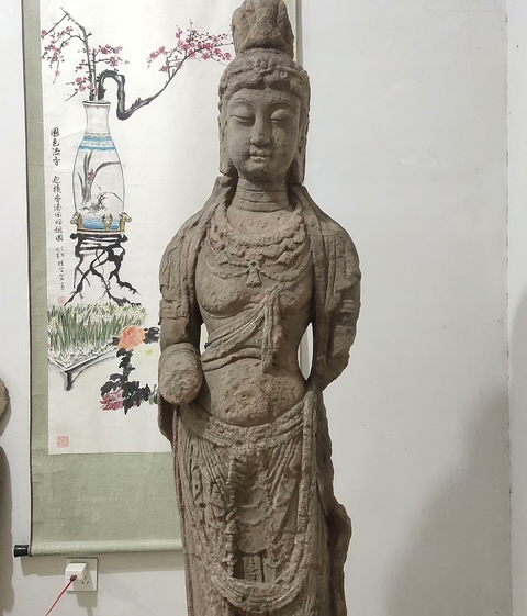 古玩雜項石刻觀音真品鑒賞圖