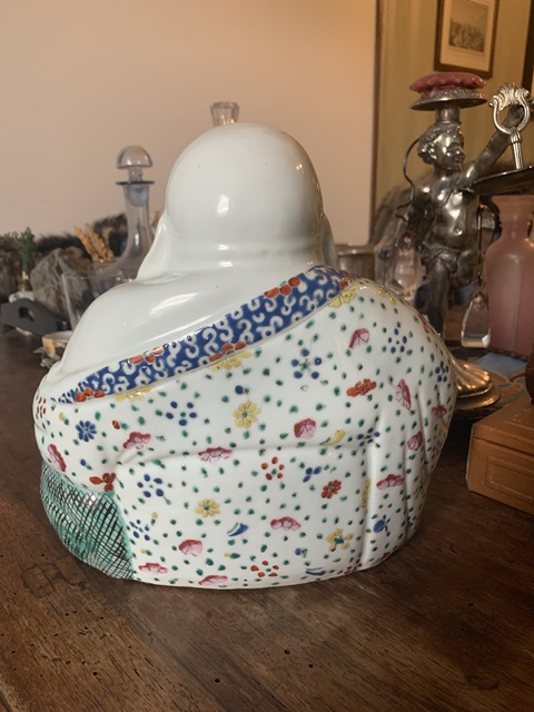 古玩陶瓷粉彩彌勒佛朔像真品鑒賞圖