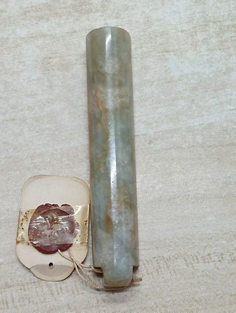 古玩玉器翡翠雕“素紋翎管”真品鑒賞圖