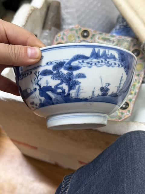 古玩陶瓷陋室銘青花碗真品鑒賞圖