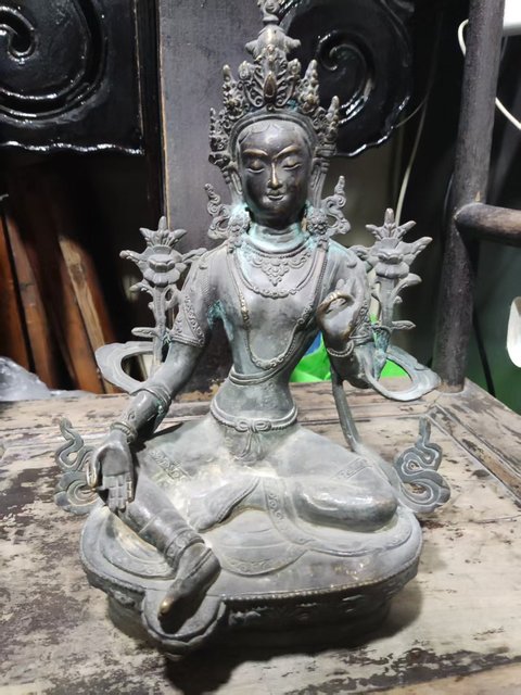 古玩銅器銅度母真品鑒賞圖