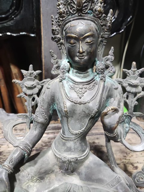 古玩銅器銅度母真品鑒賞圖