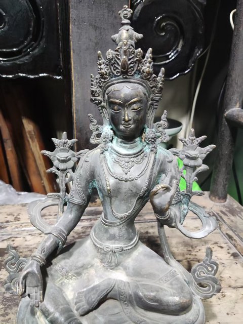 古玩銅器銅度母真品鑒賞圖