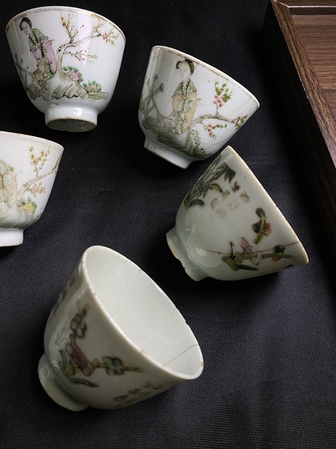 古玩陶瓷民國仕女紋粉彩杯拍賣，當(dāng)前價(jià)格88元