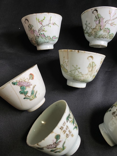 古玩陶瓷民國仕女紋粉彩杯拍賣，當(dāng)前價(jià)格88元