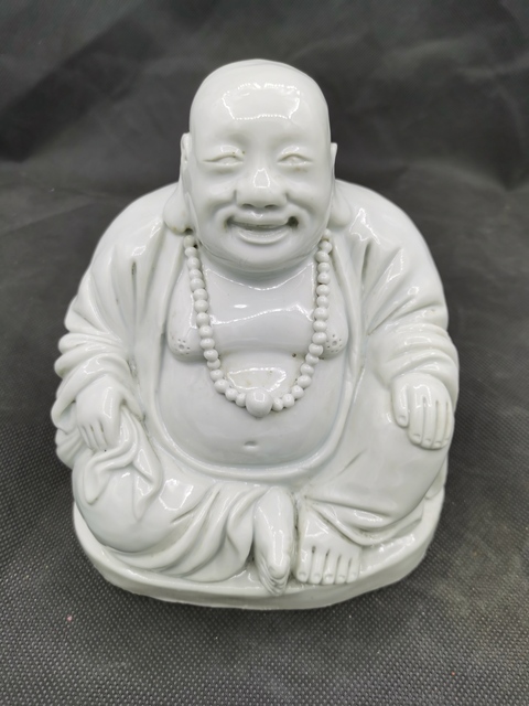 古玩陶瓷德化窯彌勒佛塑像真品鑒賞圖