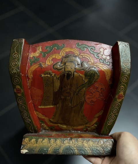 古玩雜項木雕漆器八仙八物升官發財盒子真品鑒賞圖