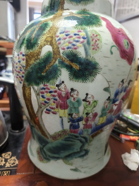 古玩陶瓷百子鬧春將軍罐真品鑒賞圖