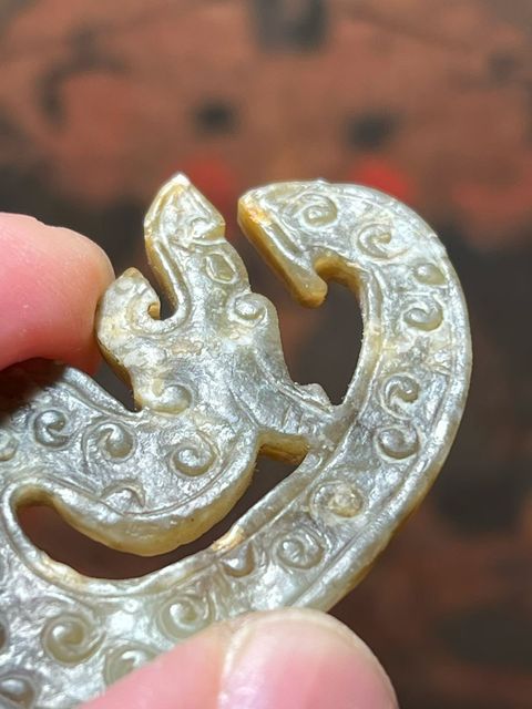 古玩玉器龍型玉佩真品鑒賞圖