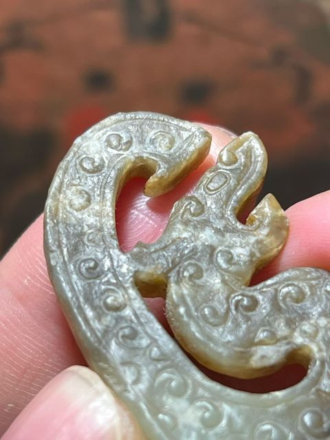 古玩玉器龍型玉佩真品鑒賞圖