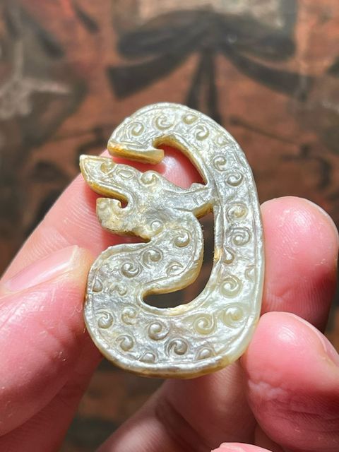古玩玉器龍型玉佩真品鑒賞圖