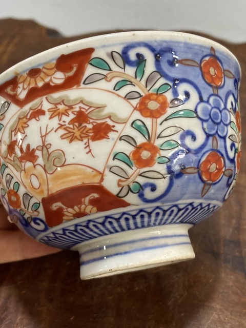 古玩陶瓷大明年制款清末民初青花五彩蓋碗拍賣(mài)，當(dāng)前價(jià)格299元