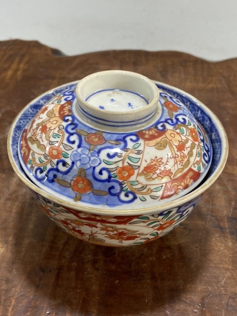 古玩陶瓷大明年制款清末民初青花五彩蓋碗拍賣(mài)，當(dāng)前價(jià)格299元