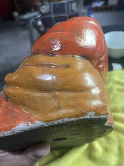 古玩陶瓷粉彩彌勒佛坐像真品鑒賞圖