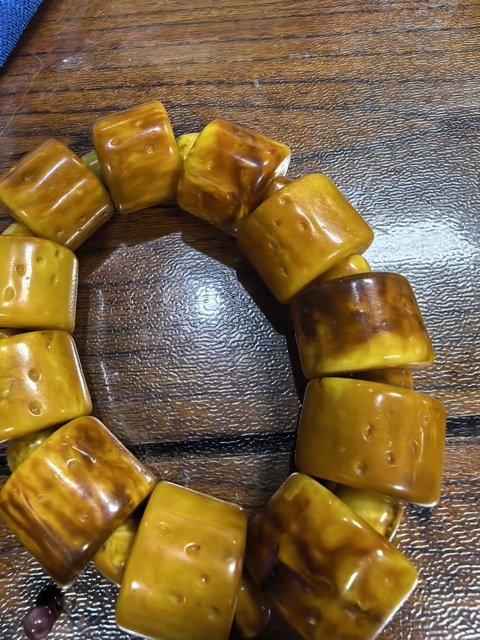 古玩玉器蜜蠟手串真品鑒賞圖