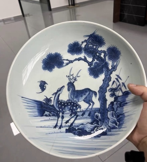 古玩陶瓷雍正青花盤(pán)真品鑒賞圖