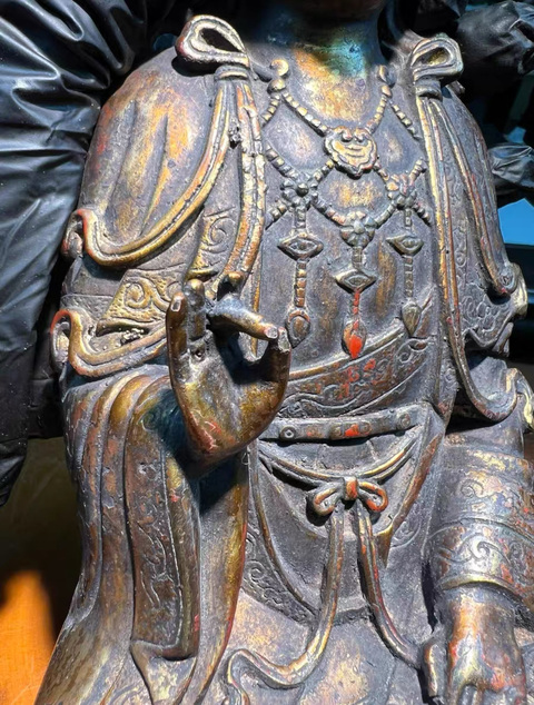 古玩銅器銅菩薩像真品鑒賞圖