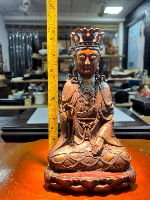 古玩銅器銅菩薩像真品鑒賞圖