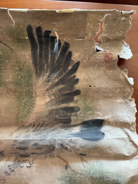 古玩字畫雄鷹展翅圖真品鑒賞圖