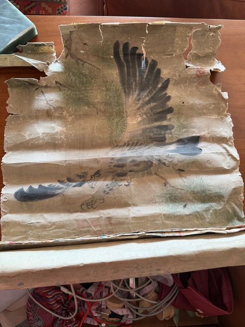 古玩字畫雄鷹展翅圖真品鑒賞圖