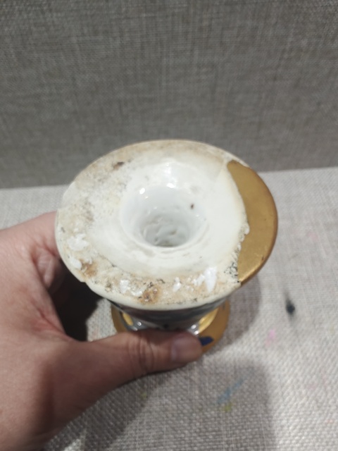 古玩陶瓷云龍紋燭臺真品鑒賞圖