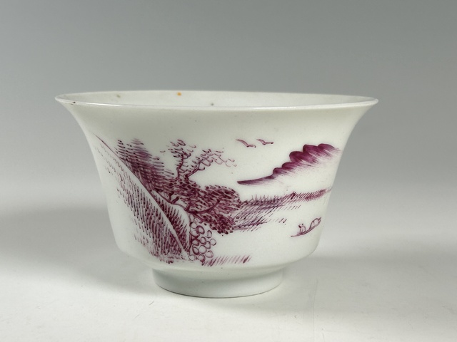 古玩陶瓷民國·胭脂紅釉山水風景紋三才蓋碗拍賣，當前價格1089元