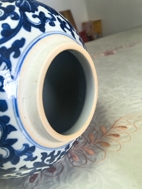 古玩陶瓷清光緒 青花纏枝蓮冬瓜罐真品鑒賞圖