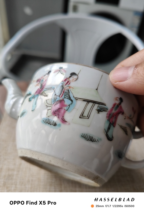 古玩陶瓷一路連升粉彩執壺真品鑒賞圖