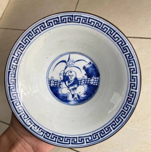 古玩陶瓷嬰戲紋青花碗真品鑒賞圖