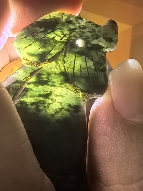 古玩玉器獨山玉雕“瓜果墜”真品鑒賞圖