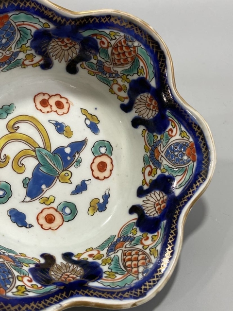 古玩陶瓷民國青花五彩花口碗真品鑒賞圖