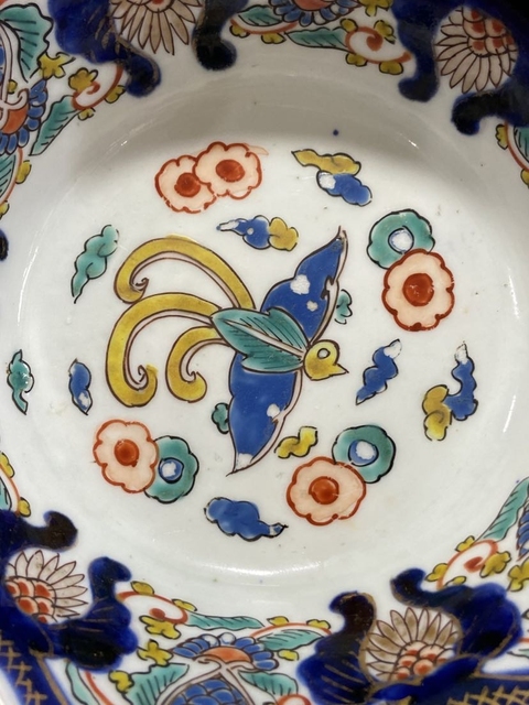 古玩陶瓷民國青花五彩花口碗真品鑒賞圖