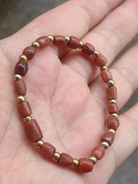 古玩玉器戰(zhàn)漢天然雞肝紅瑪瑙珠串拍賣，當(dāng)前價(jià)格580元