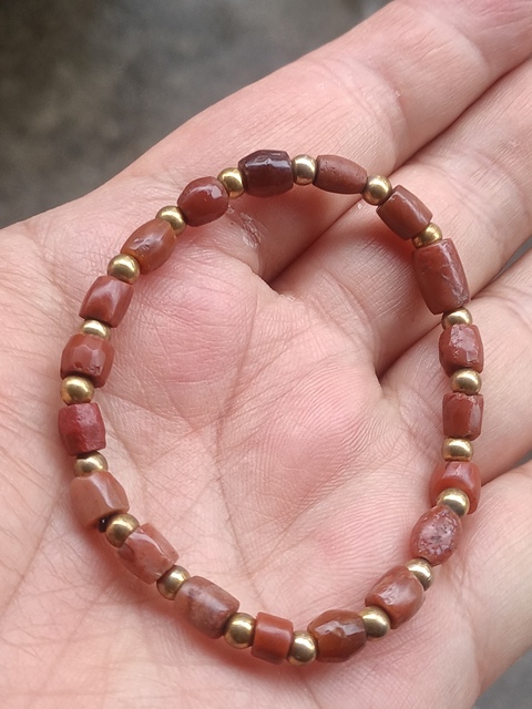 古玩玉器戰(zhàn)漢天然雞肝紅瑪瑙珠串拍賣，當(dāng)前價(jià)格580元