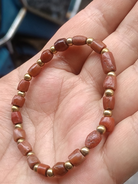 古玩玉器戰(zhàn)漢天然雞肝紅瑪瑙珠串拍賣，當(dāng)前價(jià)格580元