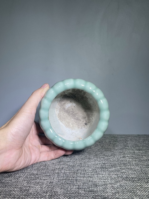 古玩陶瓷清末民初.豆青釉香爐拍賣,當前價格550元