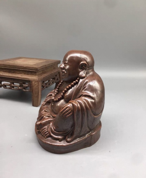 古玩陶瓷德化窯紫金釉造像真品鑒賞圖