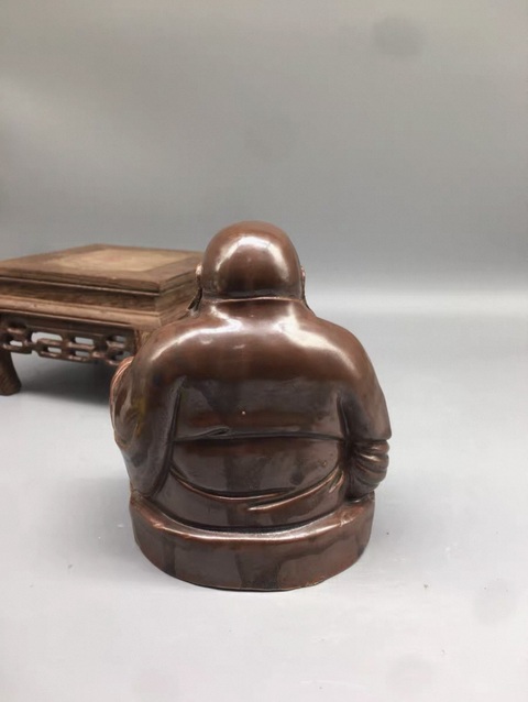 古玩陶瓷德化窯紫金釉造像真品鑒賞圖