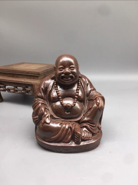 古玩陶瓷德化窯紫金釉造像真品鑒賞圖