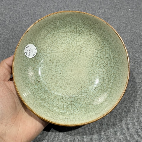 古玩陶瓷郎綠釉洗真品鑒賞圖