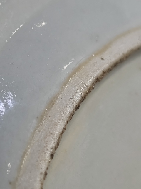 古玩陶瓷花鳥壽桃五彩盤真品鑒賞圖