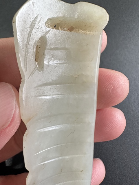 古玩玉器和田玉雕竹節型玉佩真品鑒賞圖