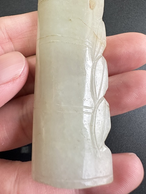 古玩玉器和田玉雕竹節型玉佩真品鑒賞圖